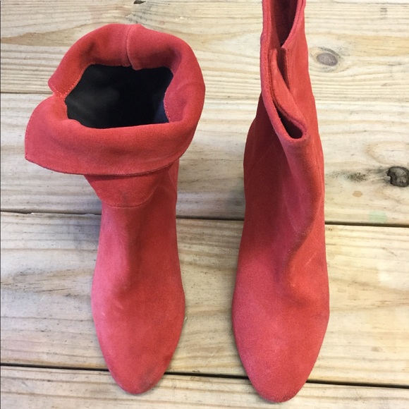 New Free People Adella Red Suede Ankle Boots - Picture 4 of 7